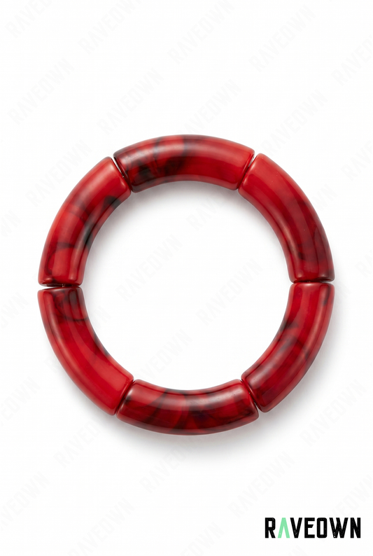 Bracelet Rouge Écarlate Marbré