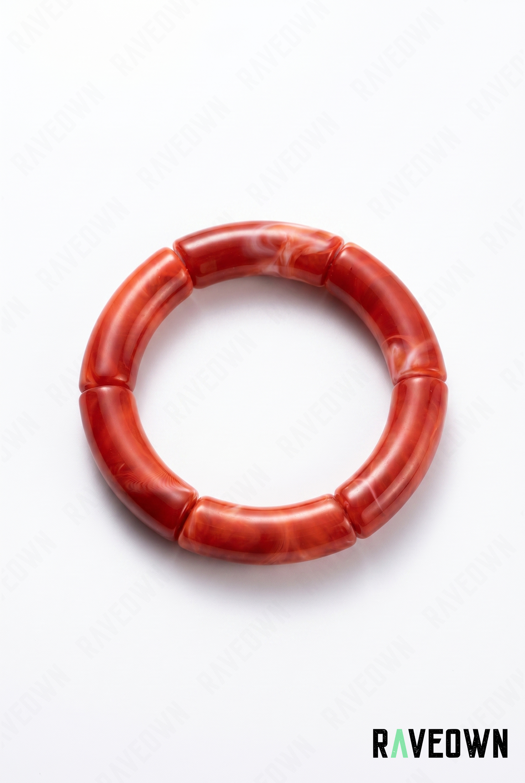 Bracelet Orange Foncé Marbré