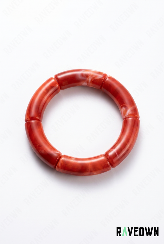 Bracelet Orange Foncé Marbré