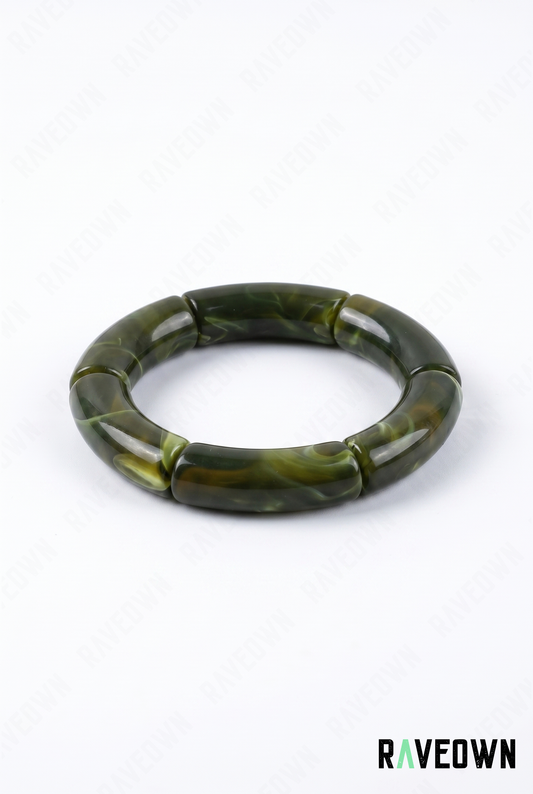 Bracelet Vert Foncé Marbré