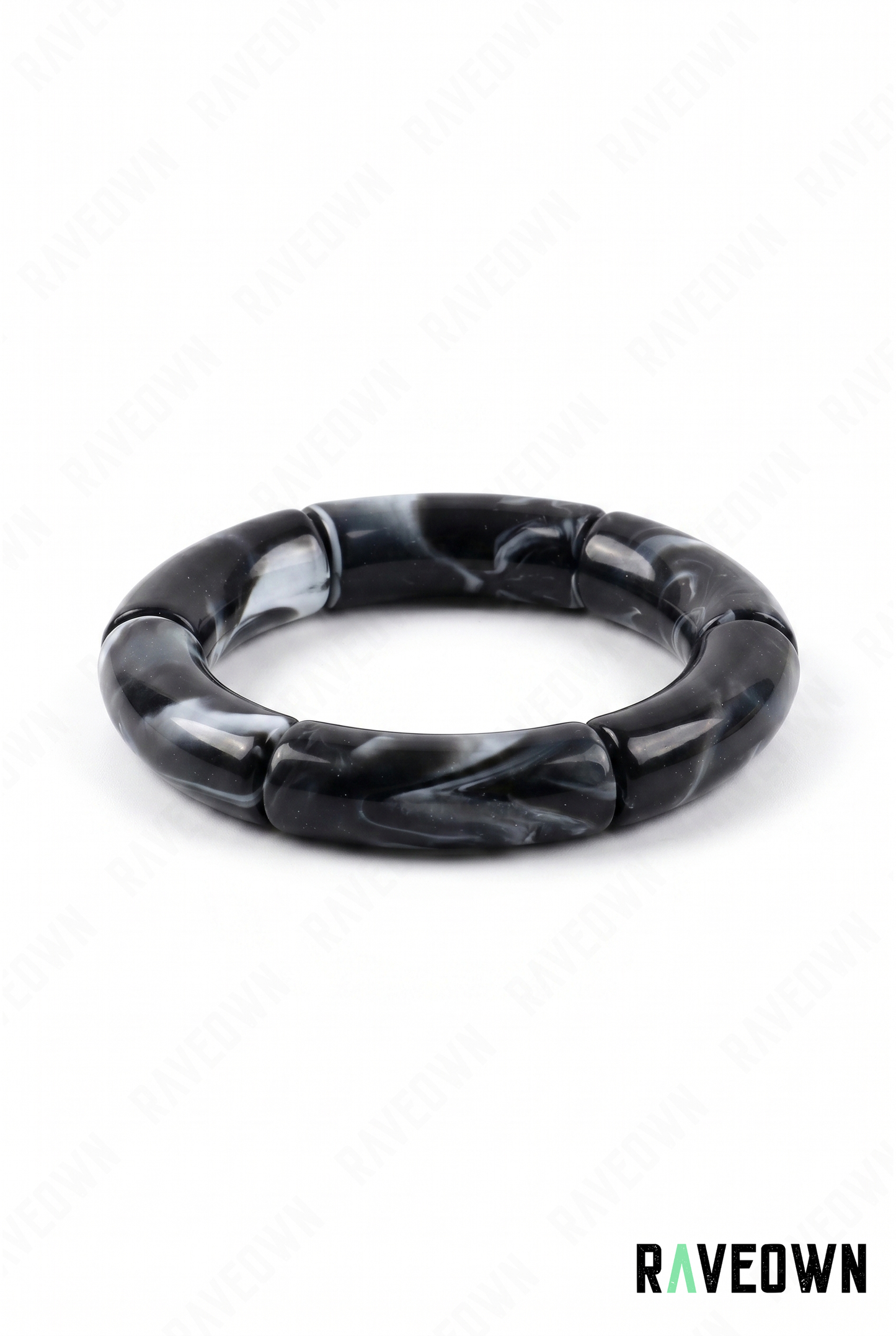 Bracelet Jonc Noir Marbré