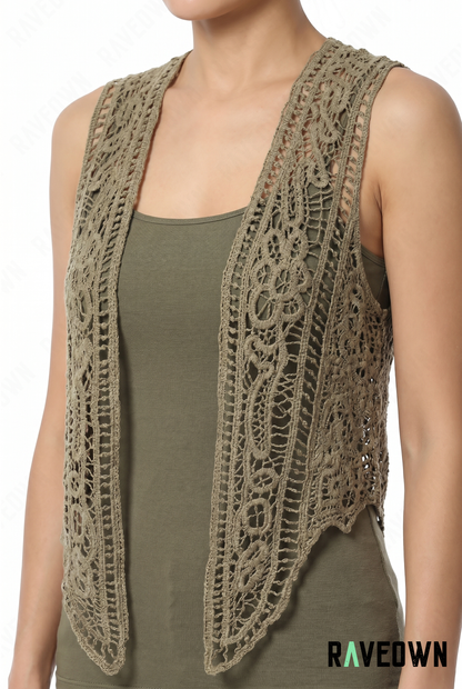 Gilet Crochet Femme – Sans Manche Bohème Été | Lunaï