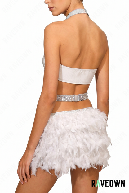 Ensemble Femme 1 Pièce – Plumes Strass | NØXX
