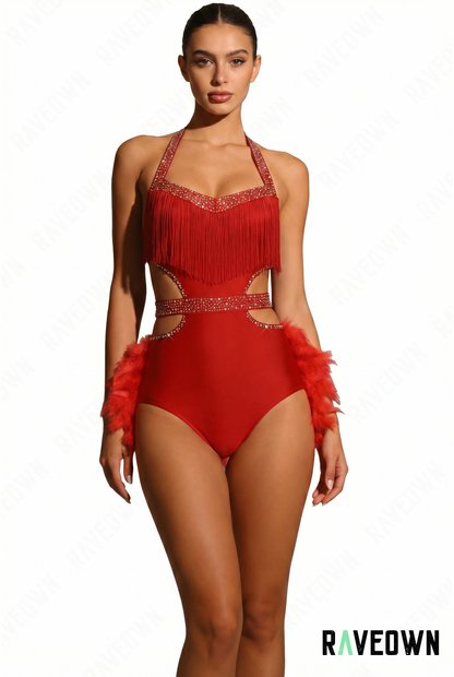 Ensemble Femme 1 Pièce – Plumes Strass | NØXX