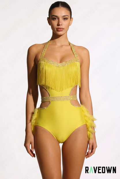 Ensemble Femme 1 Pièce – Plumes Strass | NØXX