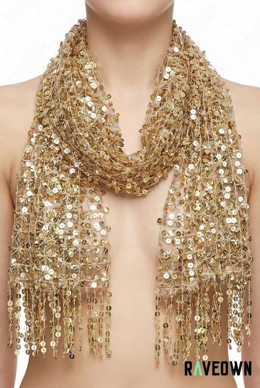 Foulard Paillettes Doré | Solvaï