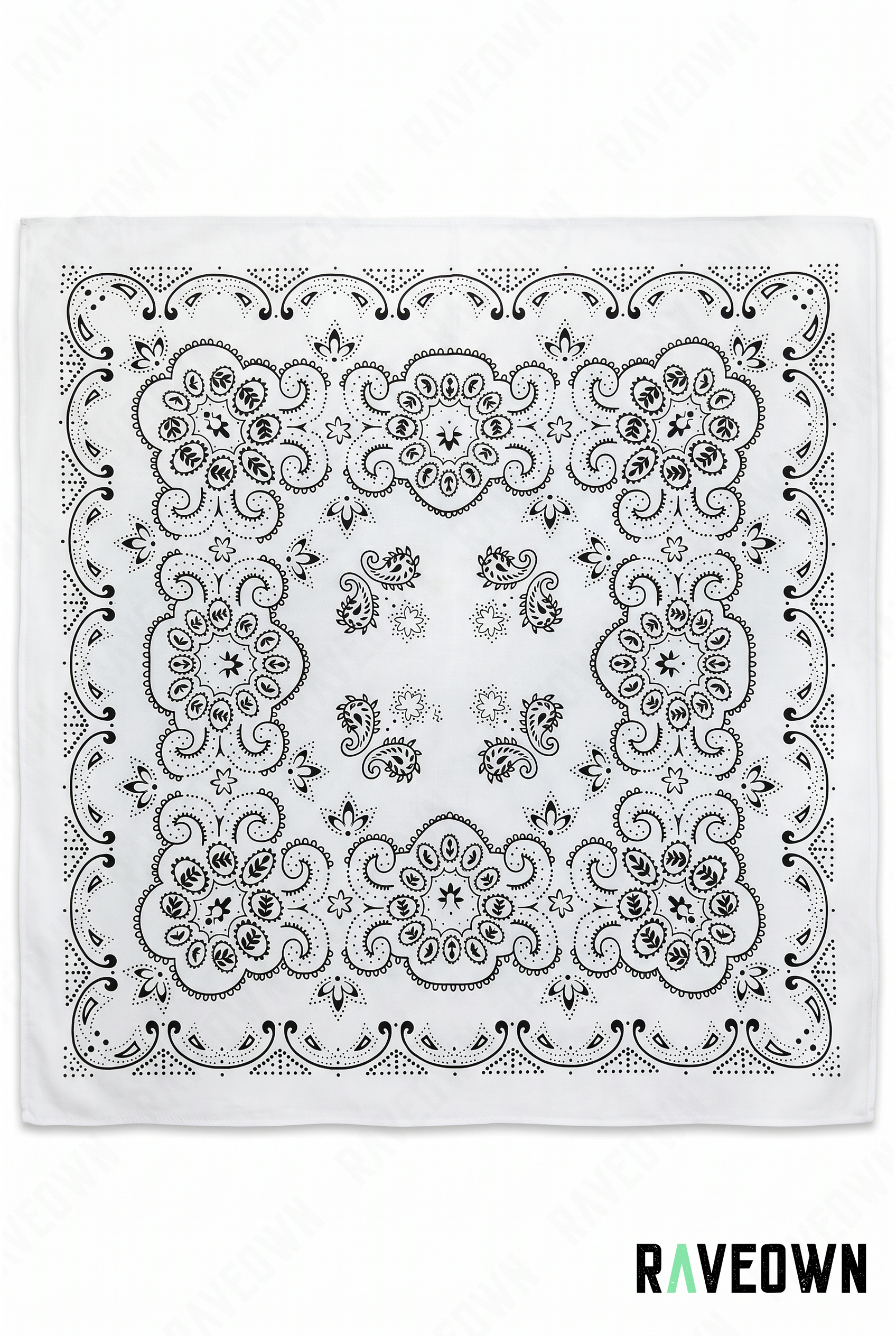Bandana Coton Femme – Baroque Paisley Symétrique | Terra Boho