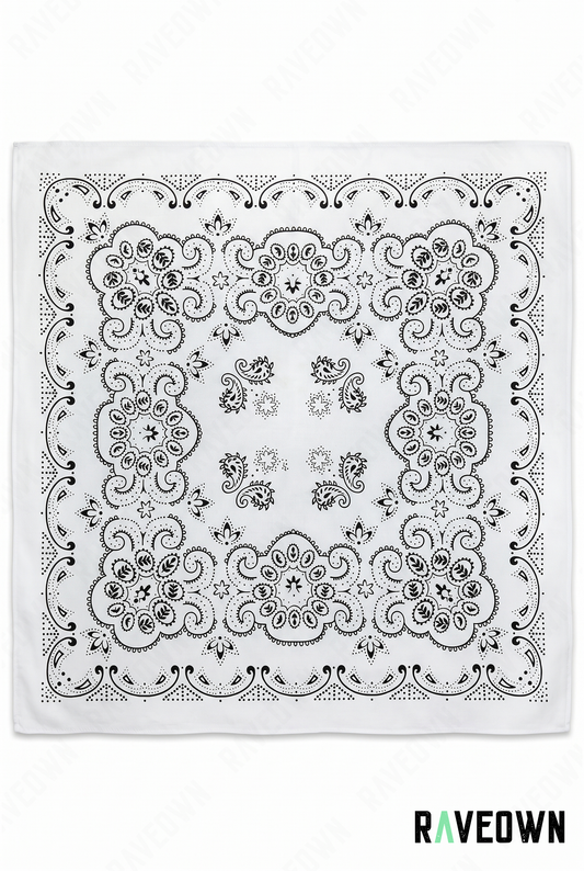 Bandana Coton Femme – Baroque Paisley Symétrique | Terra Boho