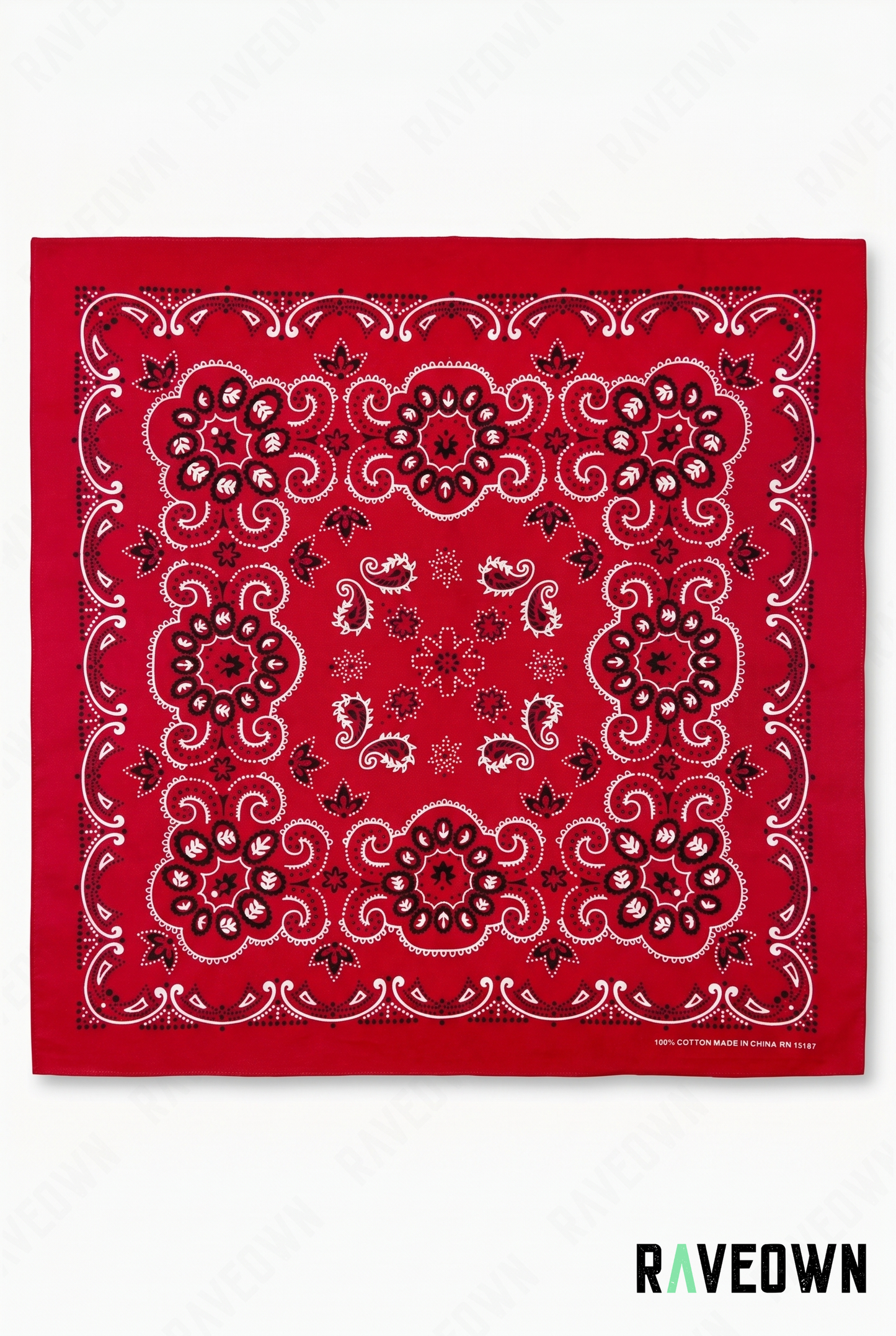 Bandana Coton Femme – Baroque Paisley Symétrique | Terra Boho
