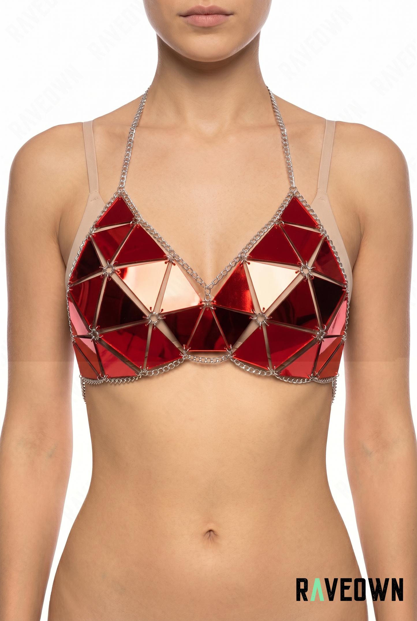 Bralette Sequins Miroir – Triangles Géométriques | NØXX