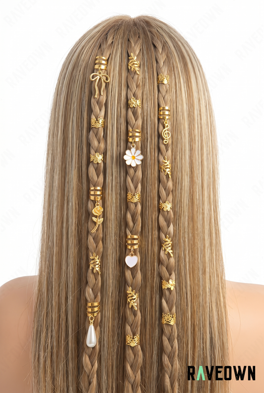 Bijou Cheveux – Set 36p Anneaux Dorés | Solvaï