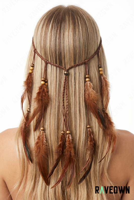 Plumes Dans Les Cheveux Marron | Terra Boho