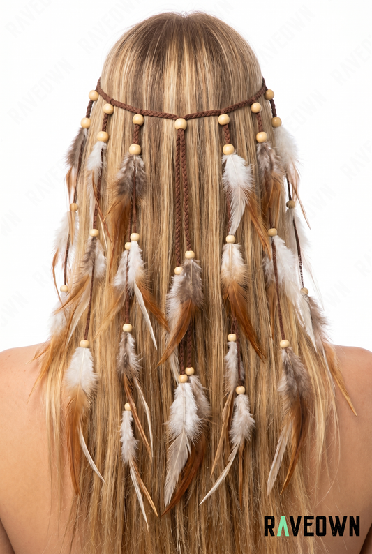 Accessoire Cheveux Hippie – Plumes Longues | Terra Boho