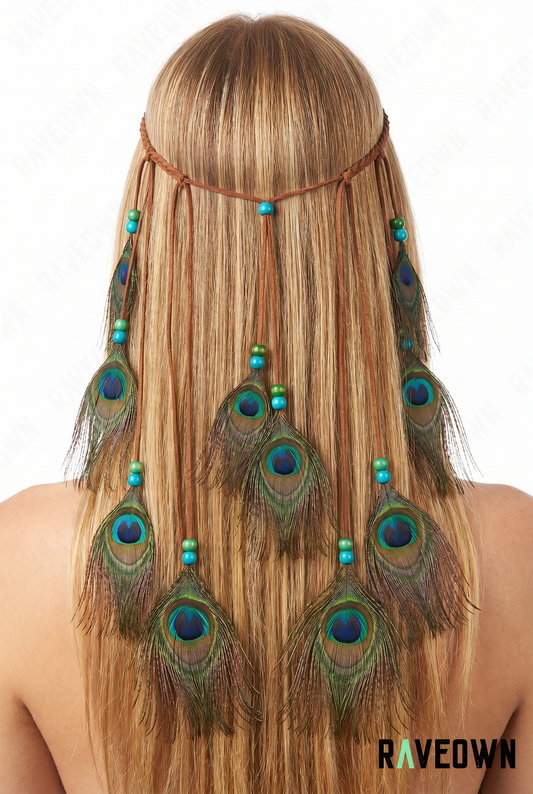 Plume Dans Les Cheveux – Paon & Perles | Terra Boho