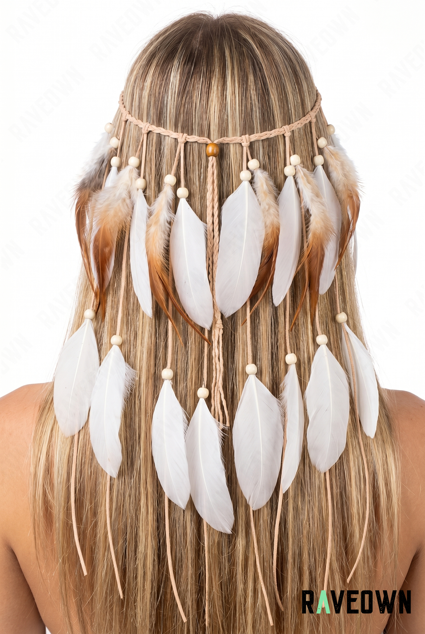 Plume Cheveux – Marron et Blanc | Maüra