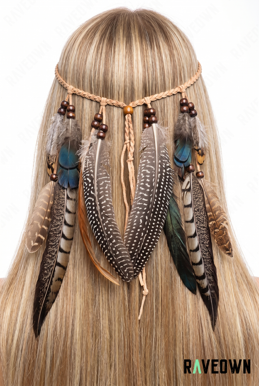 Plume Cheveux – Headband Rayées Festival Nature | Terra Boho