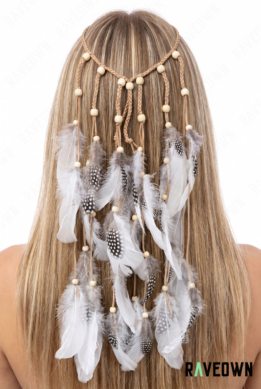 Plume Dans Les Cheveux – Attrape-Rêves Pendant | Lunaï