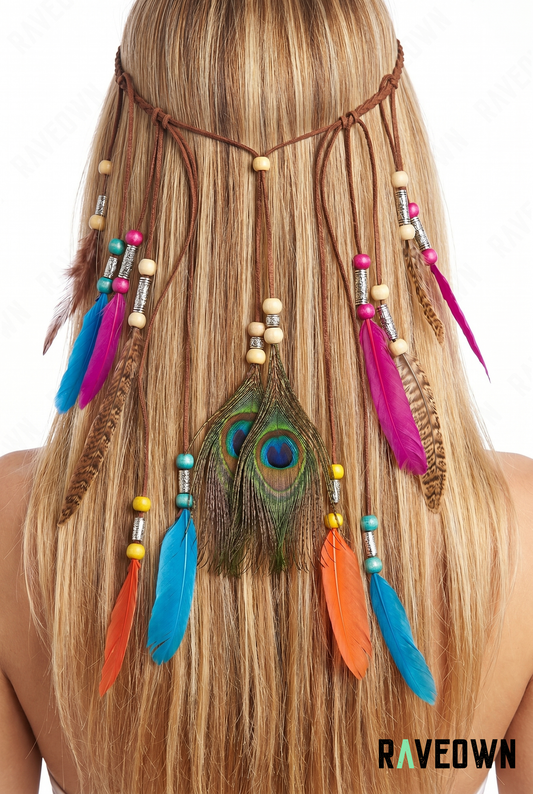 Plume Dans Les Cheveux – Attrape-Rêves Paon | Terra Boho