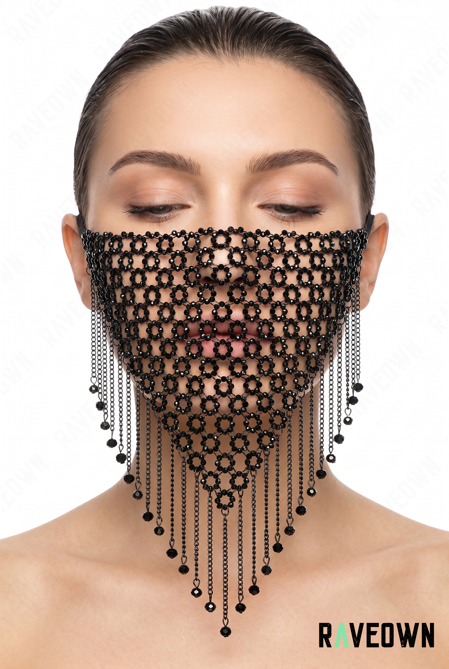 Bijou De Tête – Masque Filet Strass Franges | Nomadix