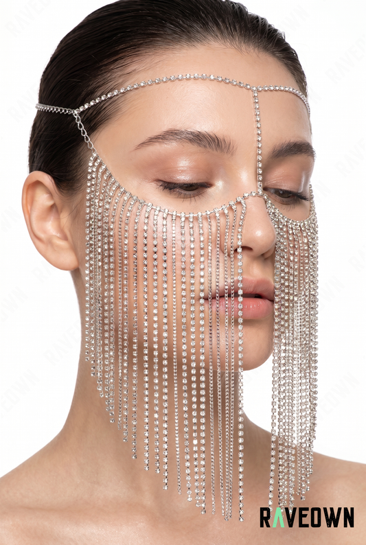 Bijou Cheveux Courts – Voile Strass Franges | Festi.Life