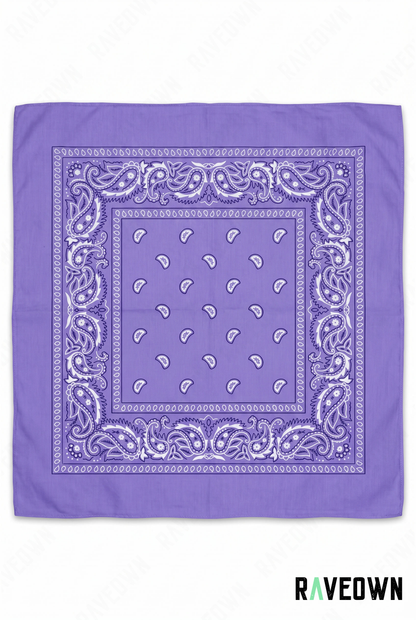 Bandana Couleur Femme – Paisley Coton Uni | Festi.Life