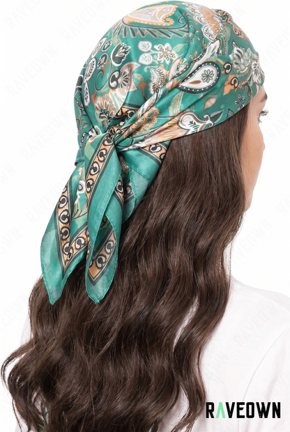 Bandana Cheveux Femme – Foulard Paisley Satin | Maüra