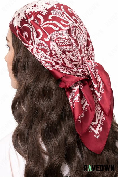 Foulard Style Bandana – Paisley Satiné Uni | Terra Boho