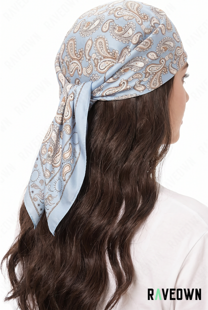 Écharpe Bandana Femme – Paisley Satiné Doux | Lunaï