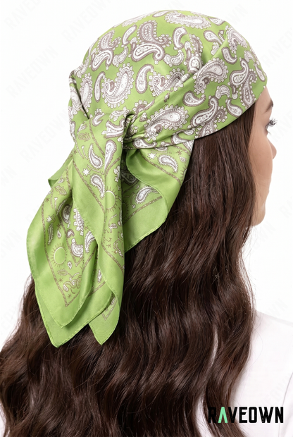 Écharpe Bandana Femme – Paisley Satiné Doux | Lunaï