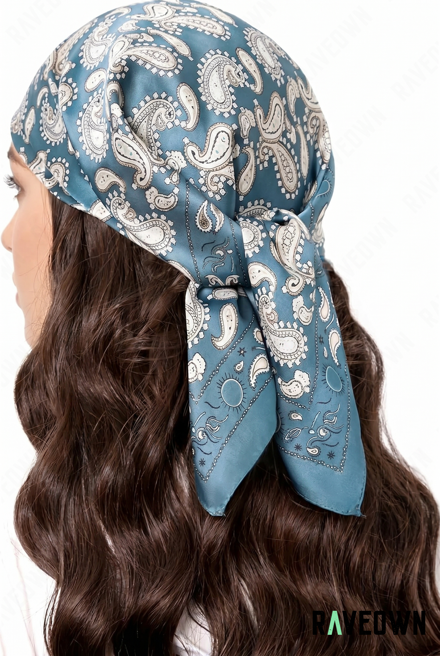 Écharpe Bandana Femme – Paisley Satiné Doux | Lunaï