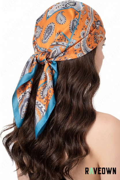 Foulard Bandana Femme – Paisley Satiné Tête | Terra Boho