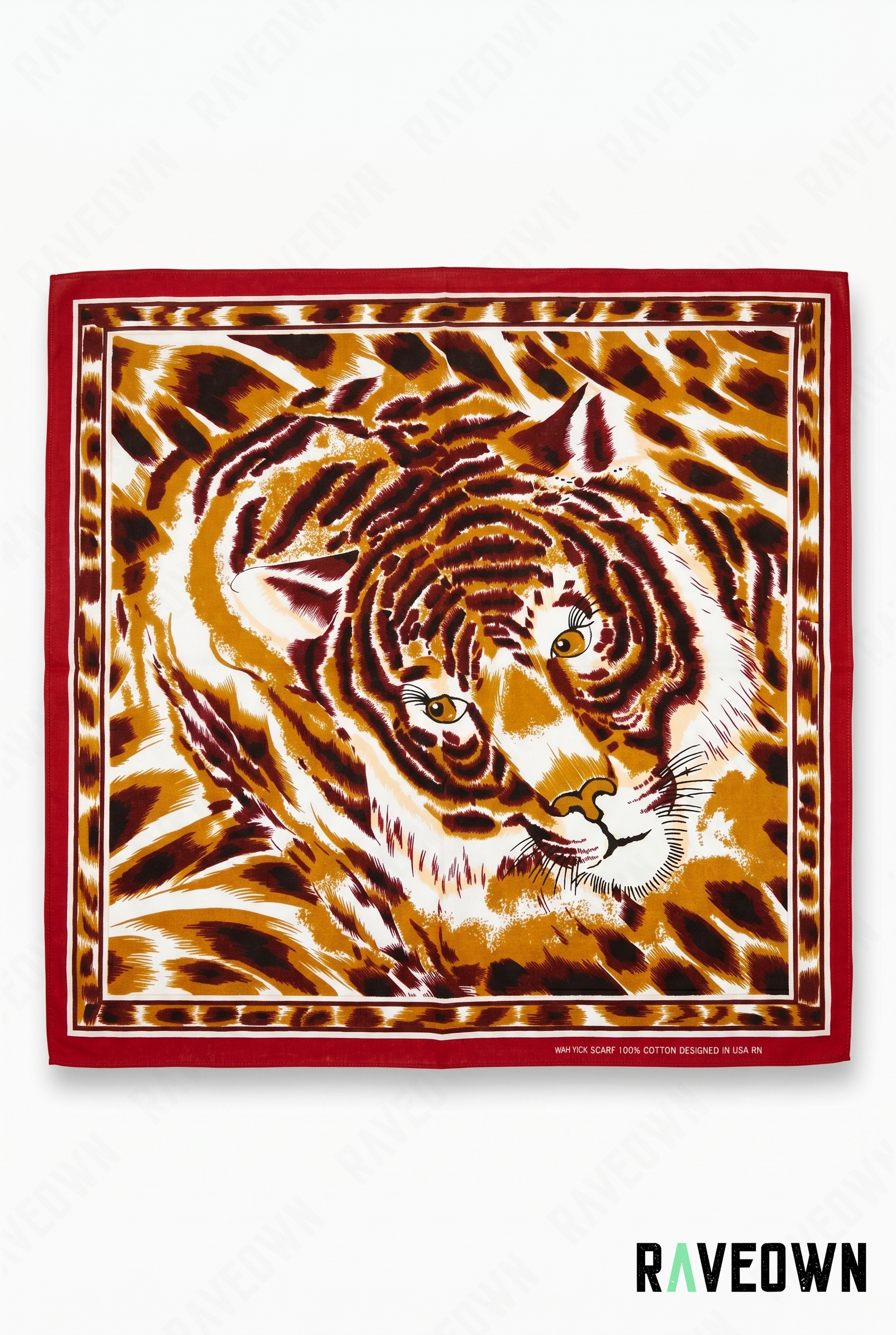 Foulard Bandana – Motif Tigre Vintage | Festi.Life
