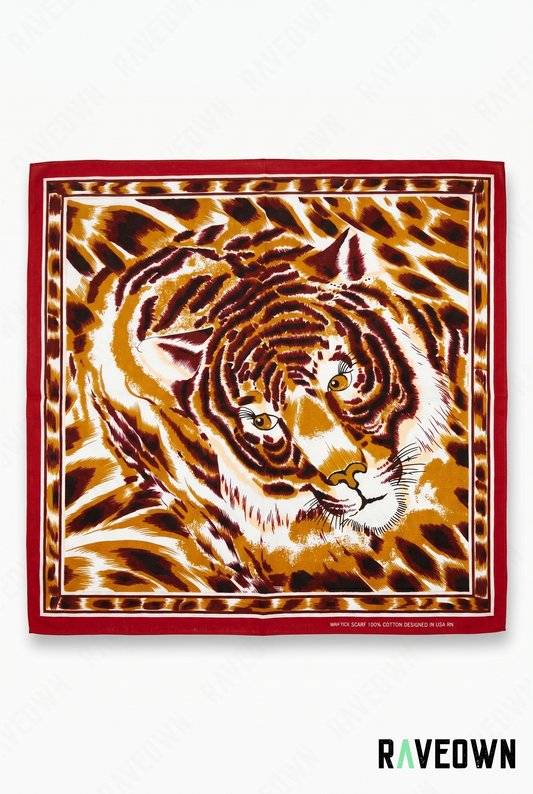 Foulard Bandana – Motif Tigre Vintage | Festi.Life