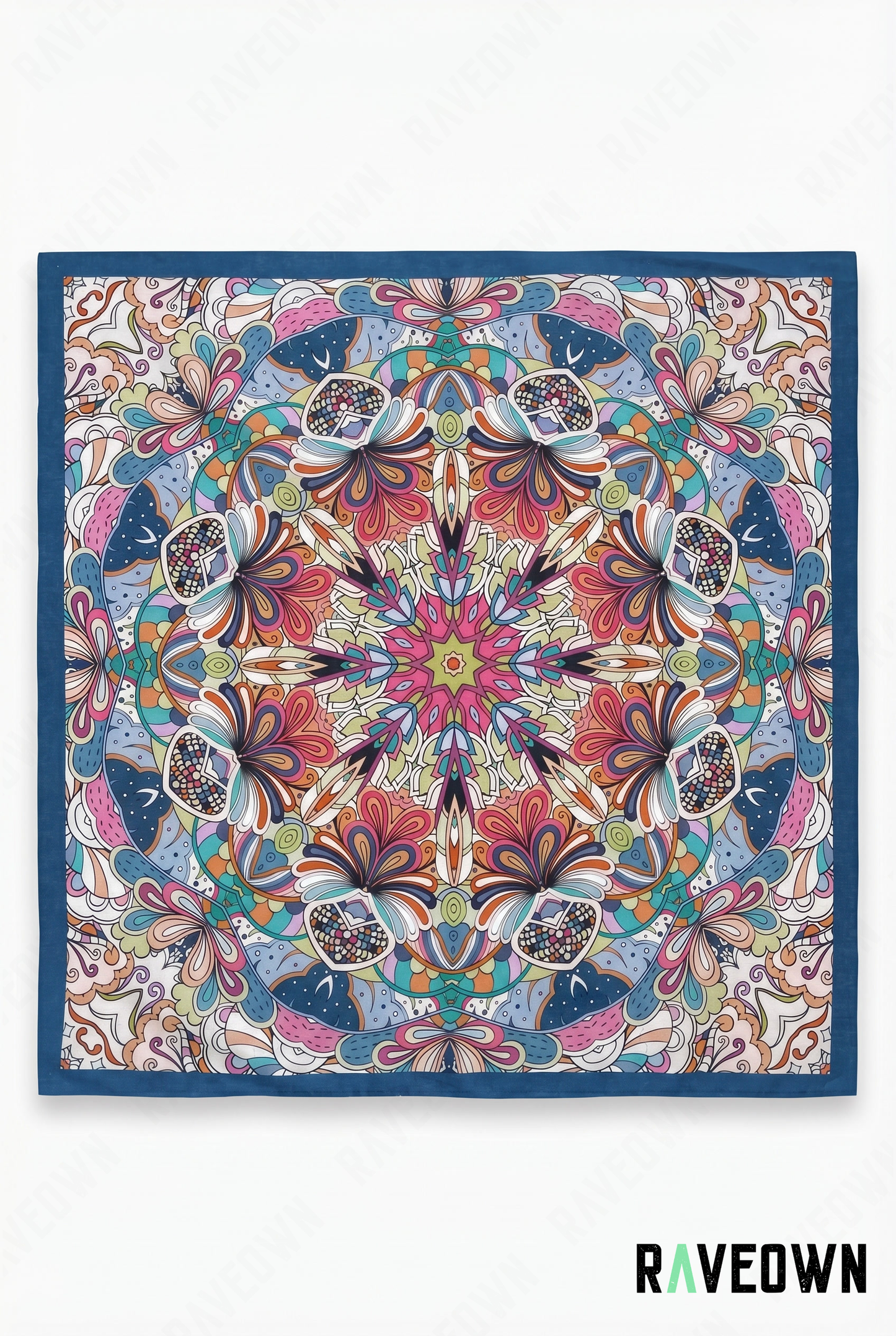 Bandana Bohème Femme – Mandala Fleuri Symétrique | Maüra