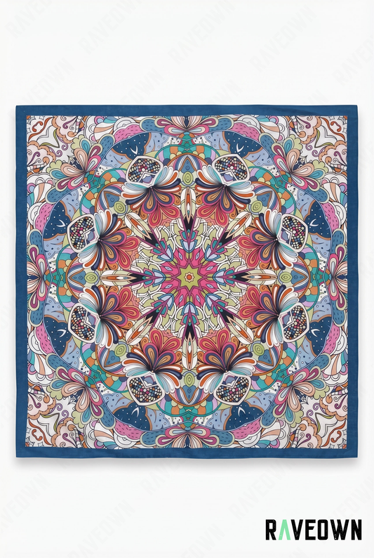 Bandana Bohème Femme – Mandala Fleuri Symétrique | Maüra