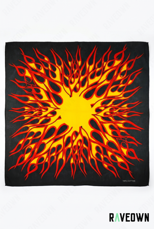 Bandana cheveux femme – Soleil flammes | Festi.Life