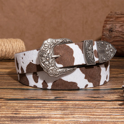 Ceinture Western Femme – Motif Vache | Terra Boho