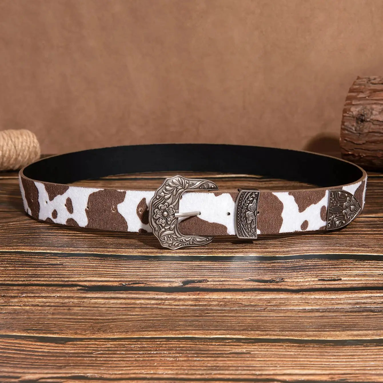 Ceinture Western Femme – Motif Vache | Terra Boho