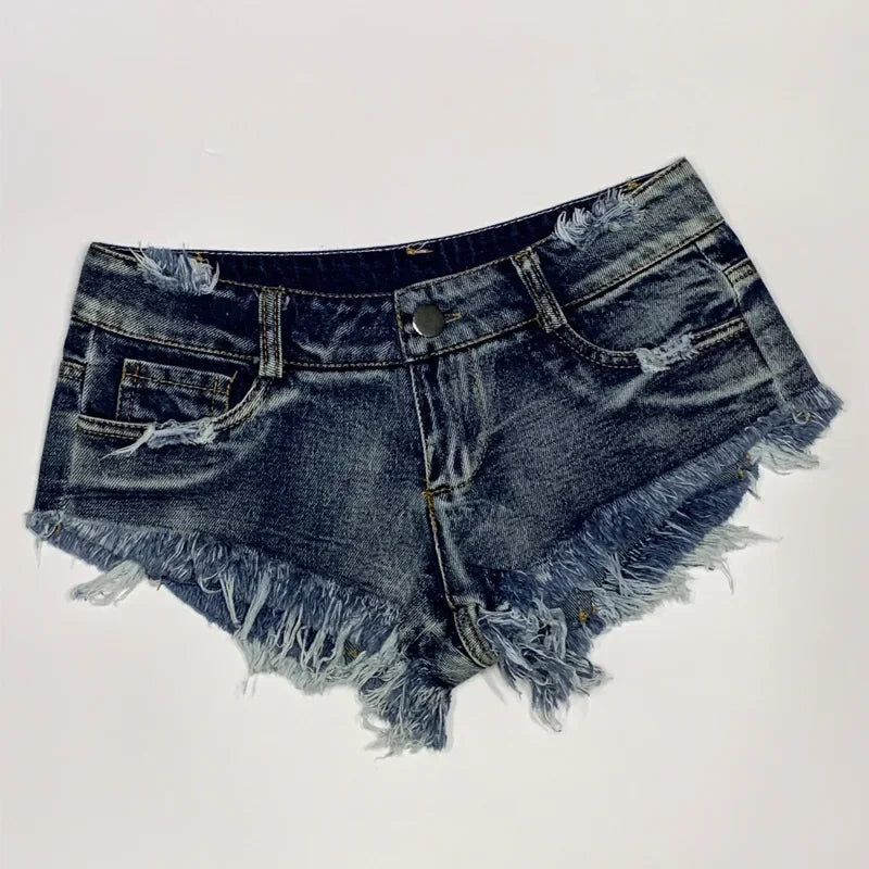 Short En Jean Femme – Taille Basse Effiloché | RÆVA