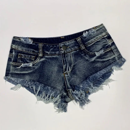 Short En Jean Femme – Taille Basse Effiloché | RÆVA