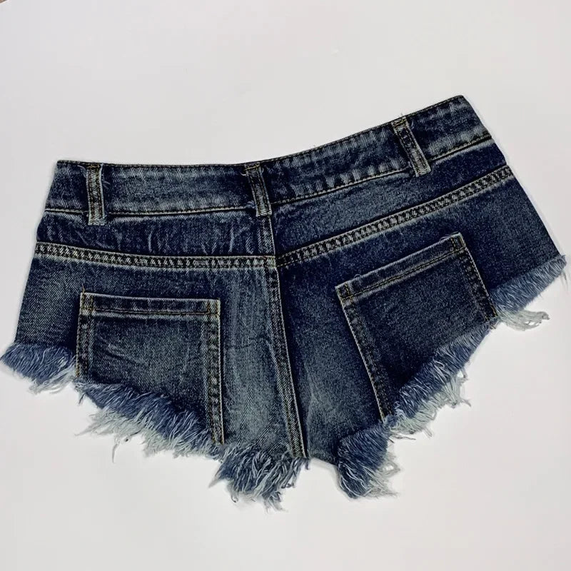 Short En Jean Femme – Taille Basse Effiloché | RÆVA