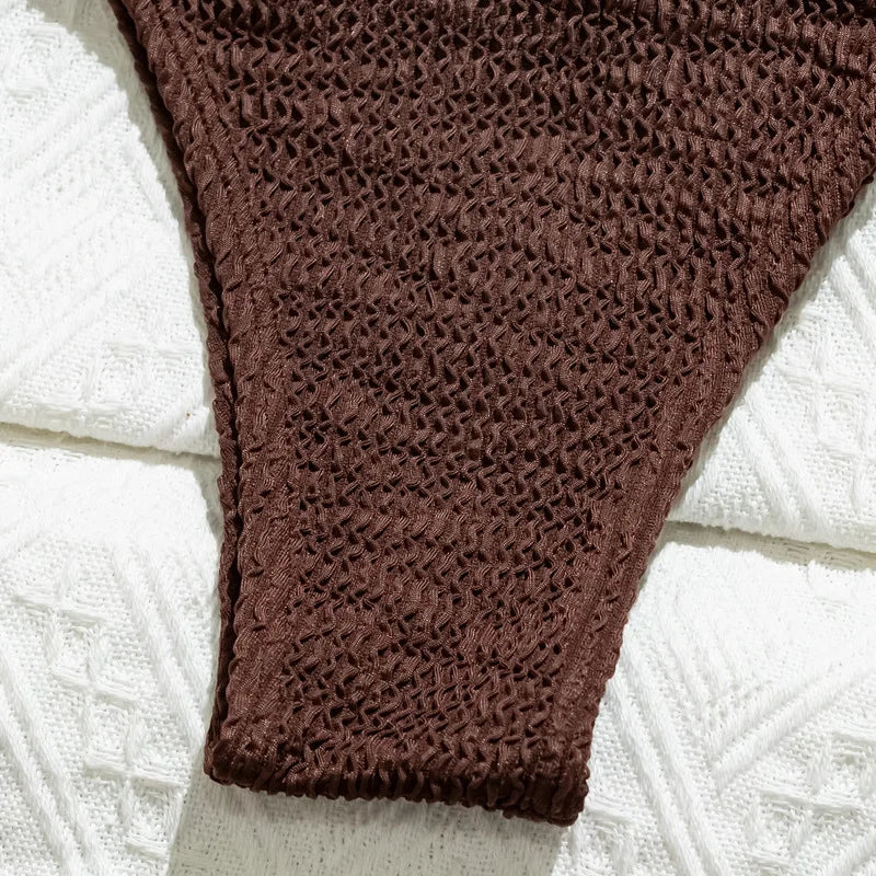 Bikini Femme – Bandeau Marron | Solvaï