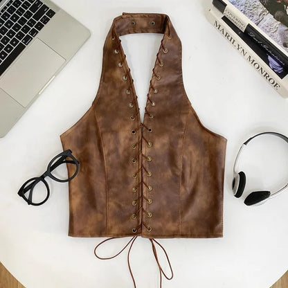 Débardeur Faux Cuir | BOHO Wild West