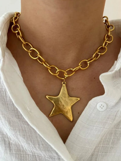 Collier chaîne dorée pendentif étoile bohème | Hippie Boho