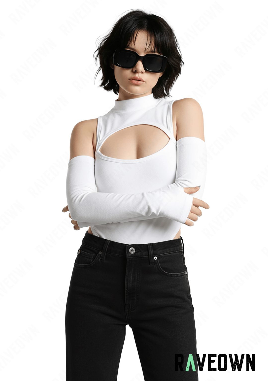 Body Blanc avec Manches | CLEARITY