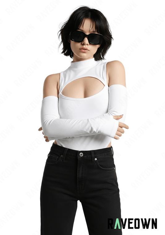 Body Blanc avec Manches | CLEARITY