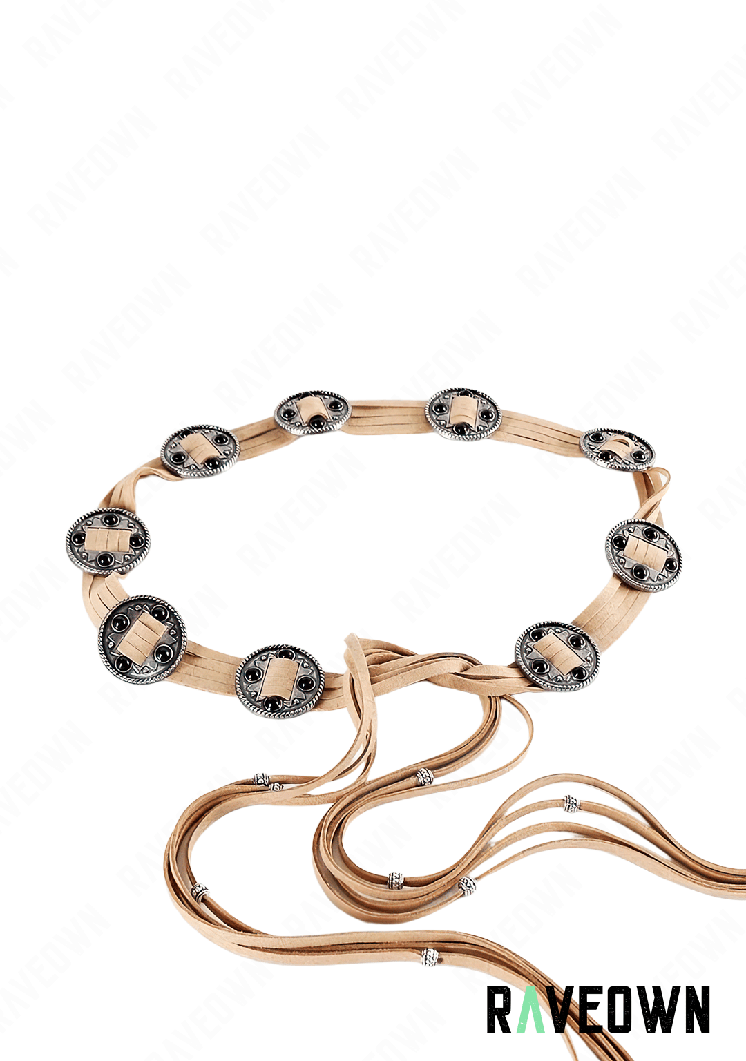 Ceinture à Nœud avec Frange | BOHO Spirit Beige / 160 cm