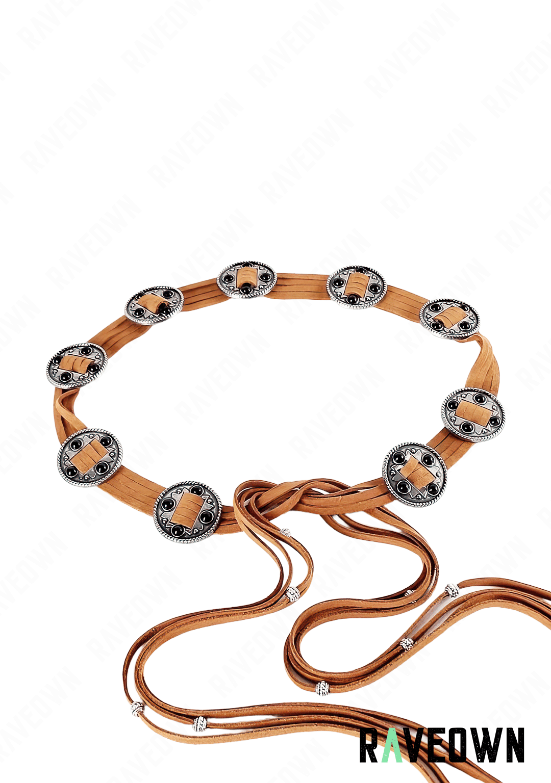 Ceinture à Nœud avec Frange | BOHO Spirit Marron / 160 cm