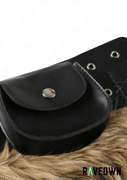 Ceinture avec Fourrure | Rave.In.Fur Noir
