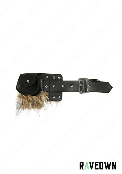 Ceinture avec Fourrure | Rave.In.Fur Noir
